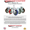 Service Caster 5 Inch Red Polyurethane Swivel Top Plate Caster Lock Brakes 2 Rigid SCC, 2PK SCC-TTL20S514-PPUB-RED-2-R-2